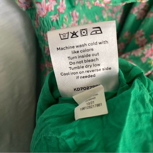 Draper James RSVP Womens Green Floral One Shoulder Ruffle Front Dress Size Small - Picture 9 of 9